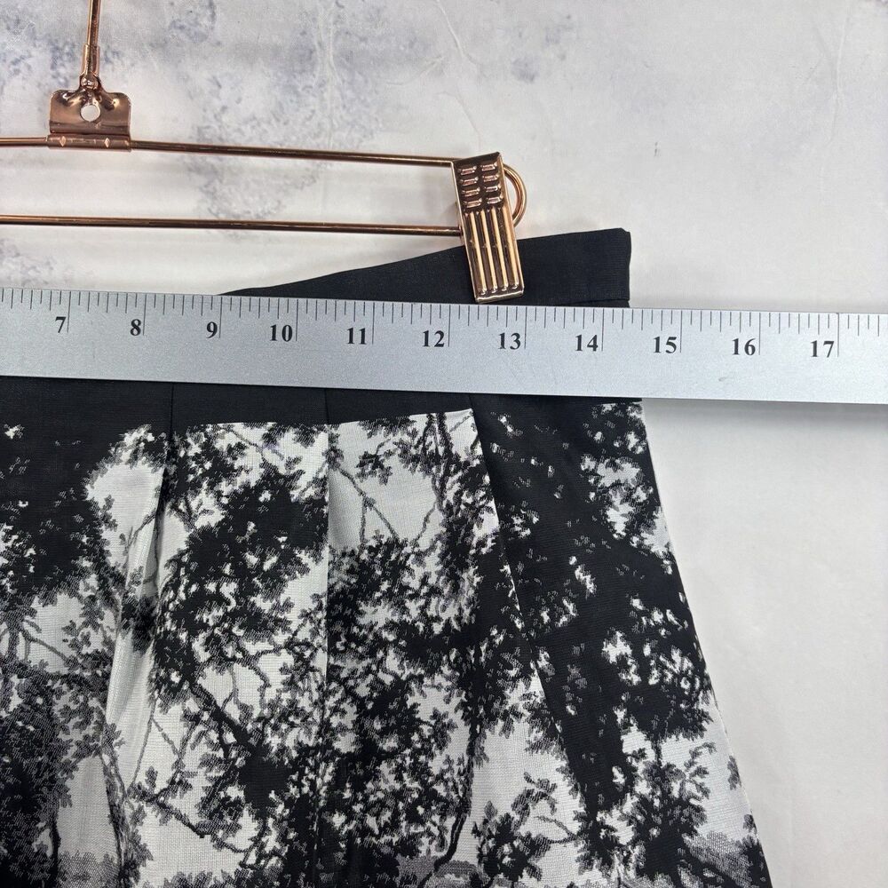 VTG Agnès B. Y2k Mini Skirt 38 6 France Scenic Nature Print Grayscale Blk White - Picture 8 of 15